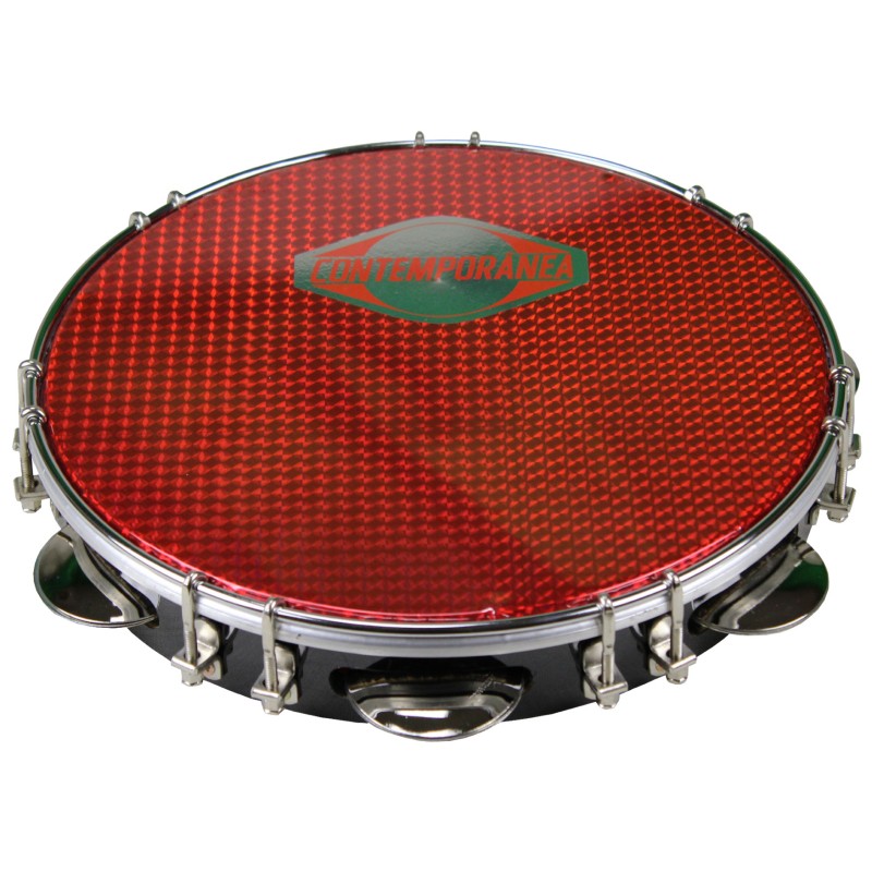 Pandeiro 10" formica noir - peau prismatique rouge - Pro